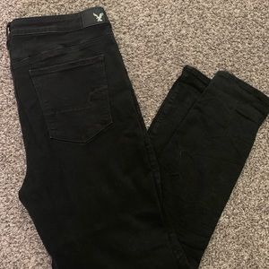 American Eagle super high rise black jegging